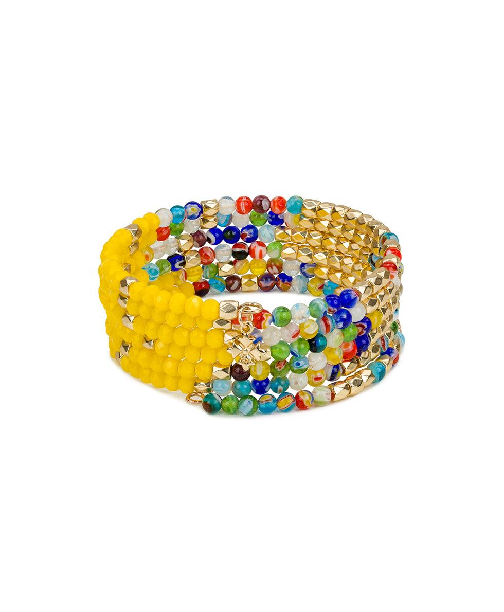 patricia nash Yellow Bead Coil Bracelet World Bead