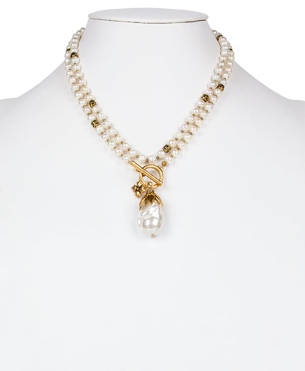 Patricia Nash Pearl Drop Adjustable Necklace Autumn Pearl Collection