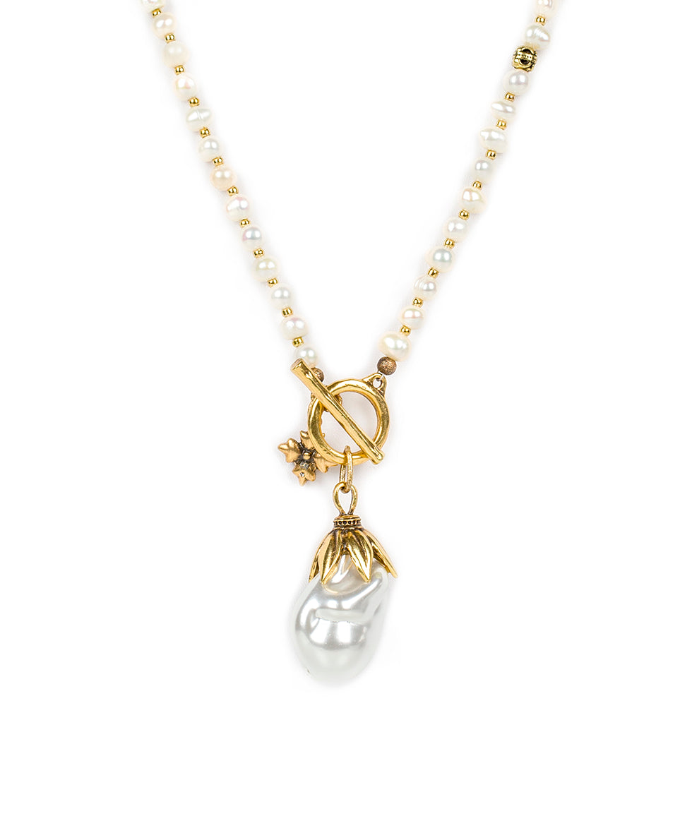patricia nash Pearl Drop Adjustable Necklace Autumn Pearl Collection