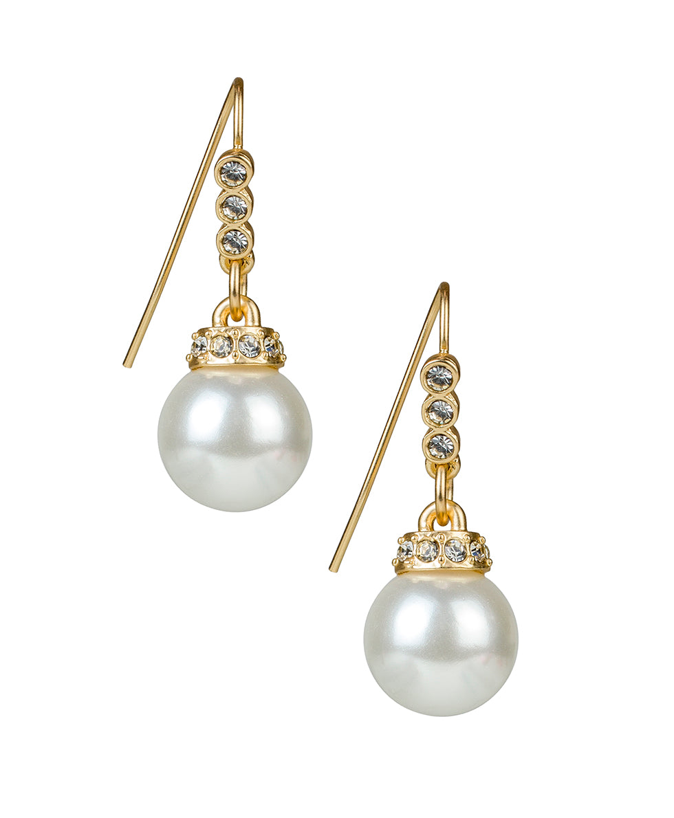 patricia nash Pearl Glass Bead Drop Earrings Holiday Charm
