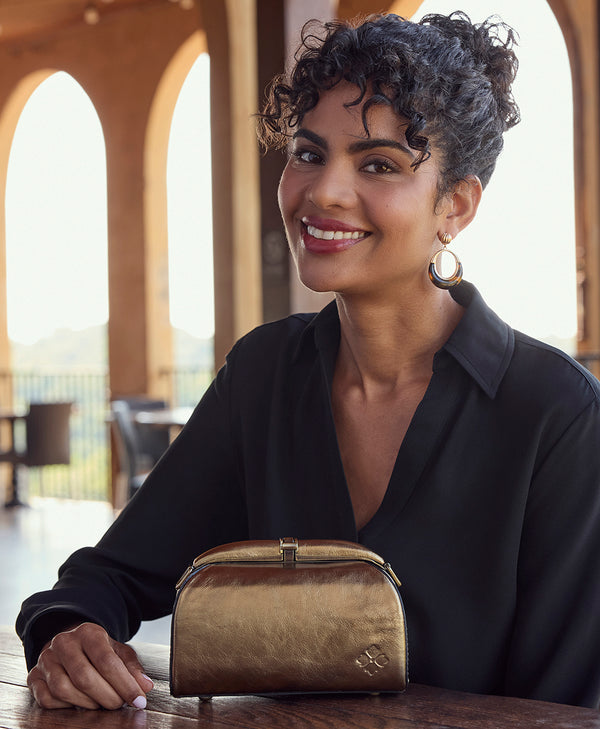 Patricia Nash Pilzone Frame Vintage Distressed Metallic