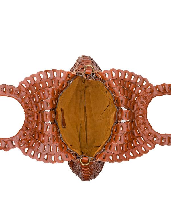 Patricia Nash Pisticci Flapover Crossbody Bag Chainlink Leather