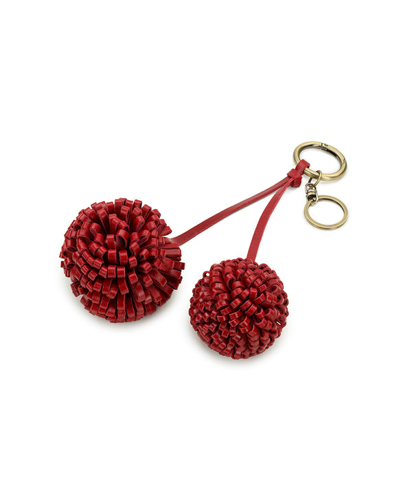 Patricia Nash Pom Pom Bag Charm Vintage Distressed Leather