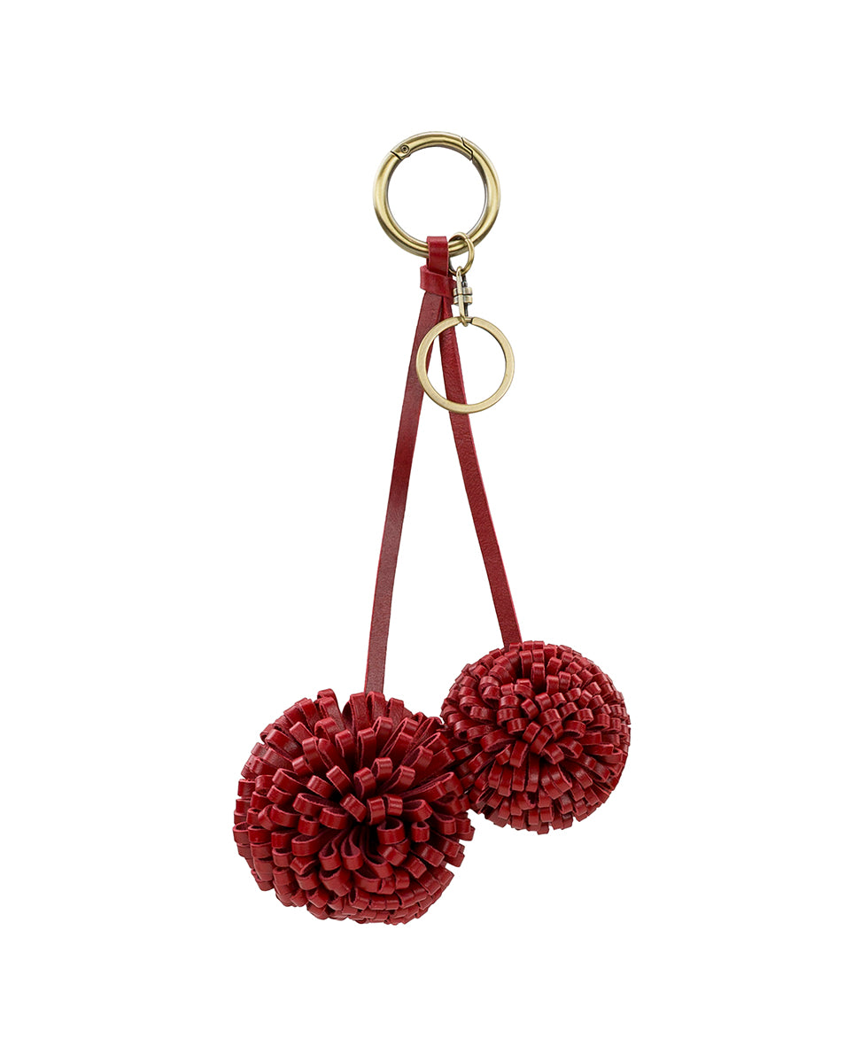 patricia nash Pom Pom Bag Charm Vintage Distressed Leather
