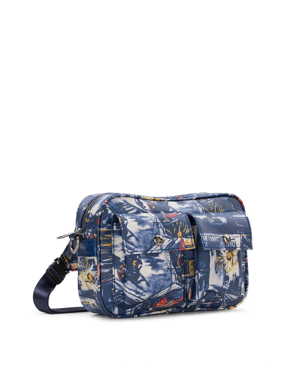 Patricia Nash Praiano Belt Bag Patina Coated Linen Canvas — Harbor Nights