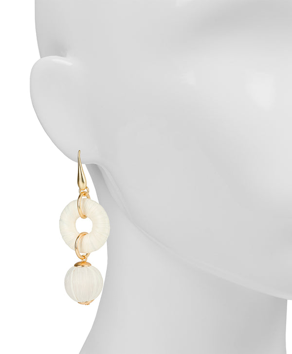 Patricia Nash Ring With Bead Drop Earrings Raffia Beaded