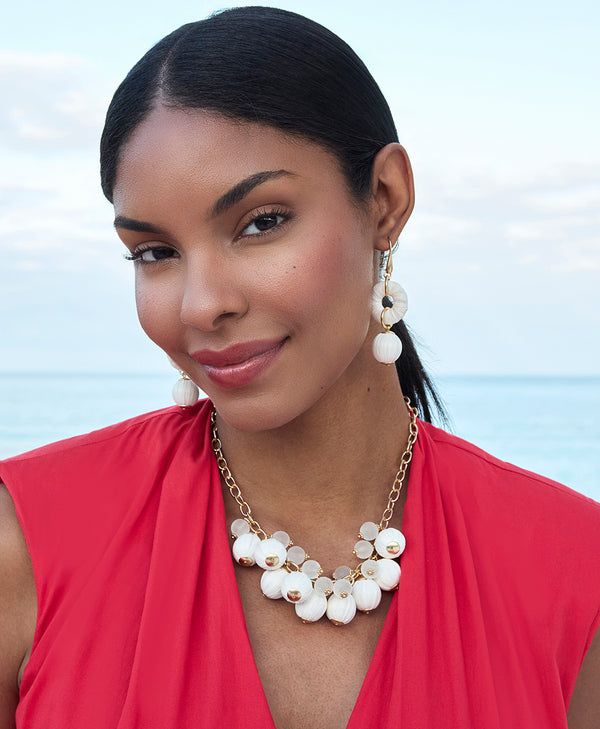 Patricia Nash Ring With Bead Drop Earrings Raffia Beaded