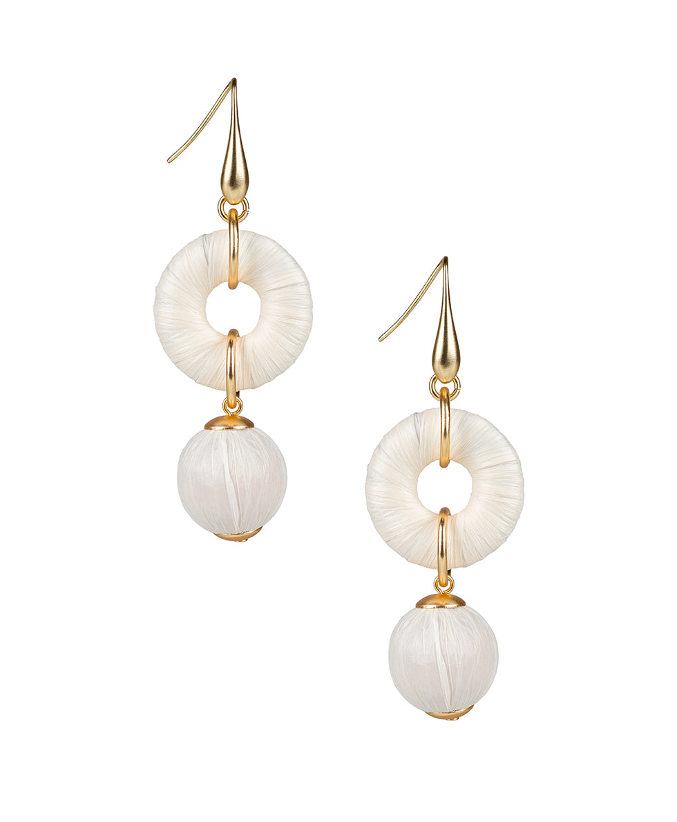 patricia nash Ring with Bead Drop Earrings Raffia Beaded