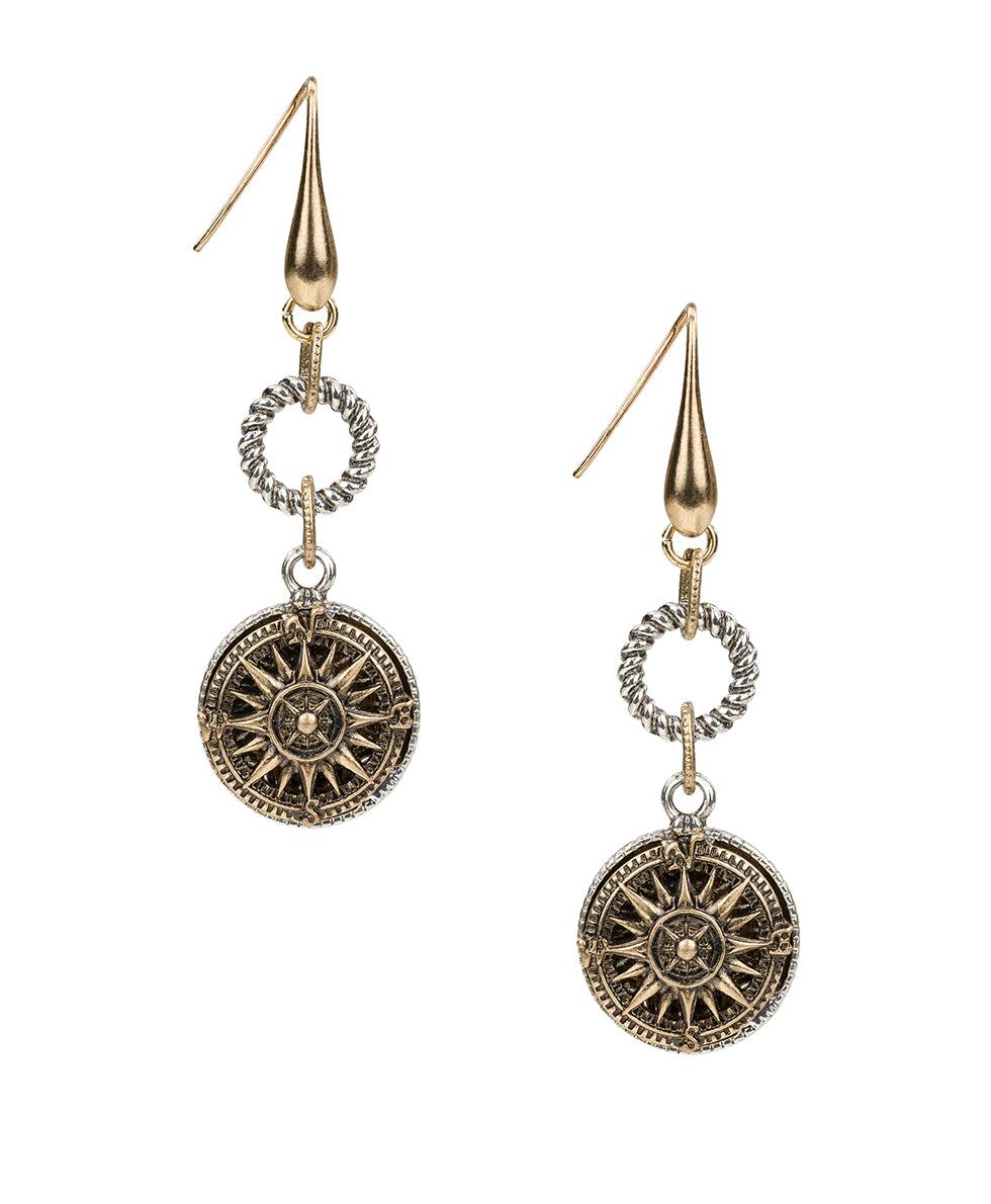 patricia nash Rope Ring Compass Earrings World Traveler