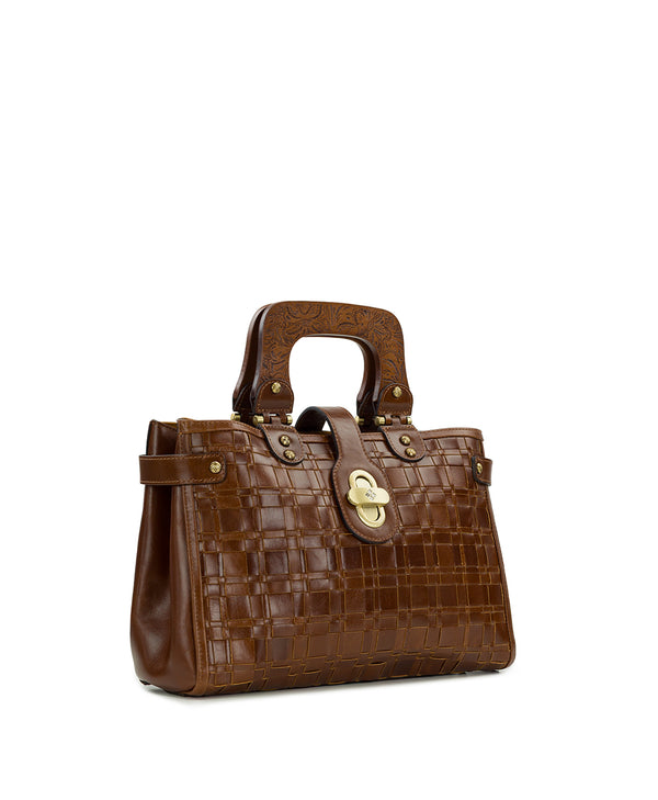 Patricia Nash Sancia Woven Satchel Vintage Distressed Woven