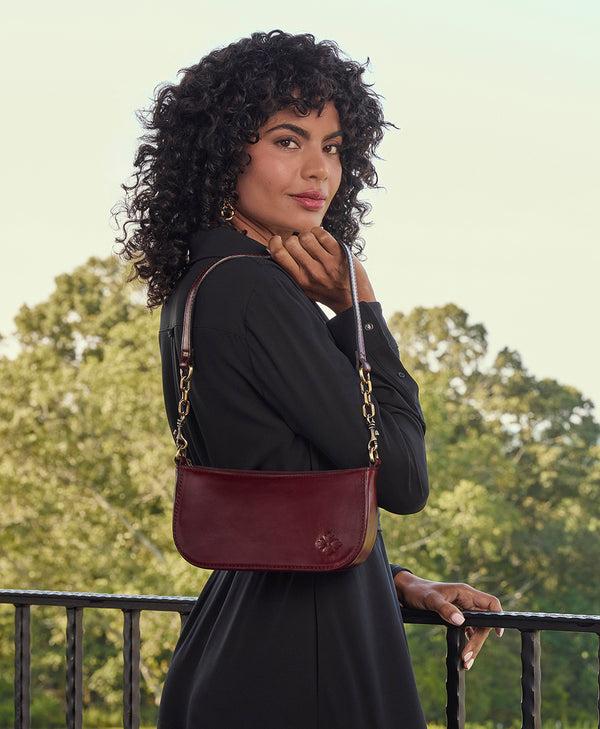 Patricia Nash Sassi Baguette Crossbody Vintage Distressed Leather
