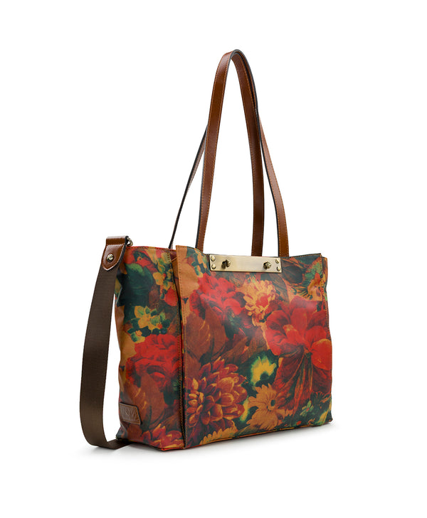Patricia Nash Silvi Tote Patina Coated Linen Canvas Multi