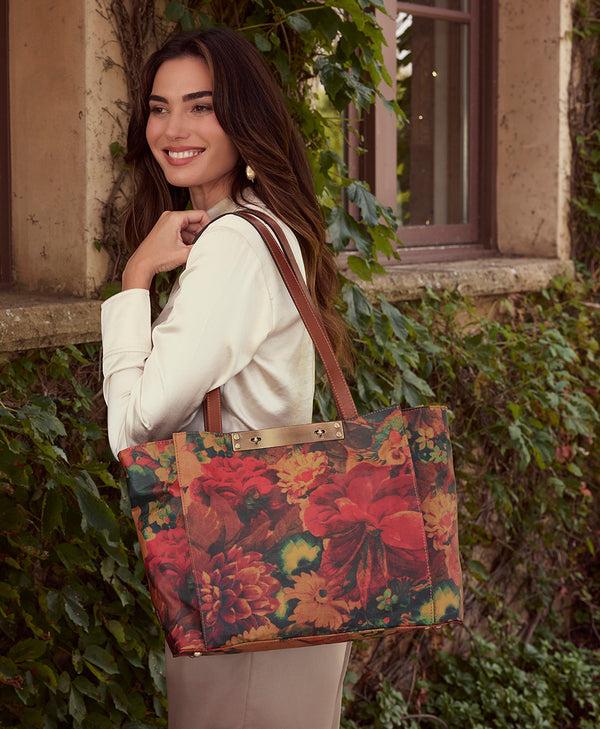 Patricia Nash Silvi Tote Patina Coated Linen Canvas Multi