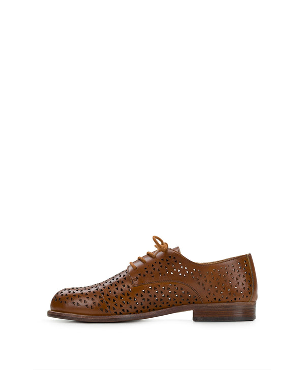 Patricia Nash Silvio Oxford Shoes Perforated Leather ‑ Tan