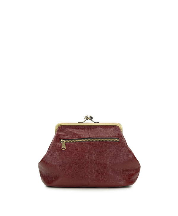 Patricia Nash Sofia Frame Crossbody Rugged Natural Grain Leather