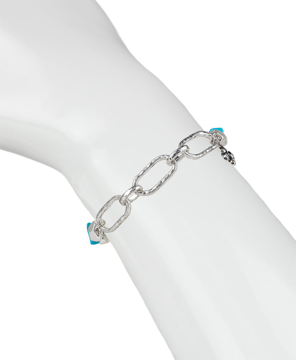 Patricia Nash Stretch Bracelet With Chain Hammered / Silver Ox
