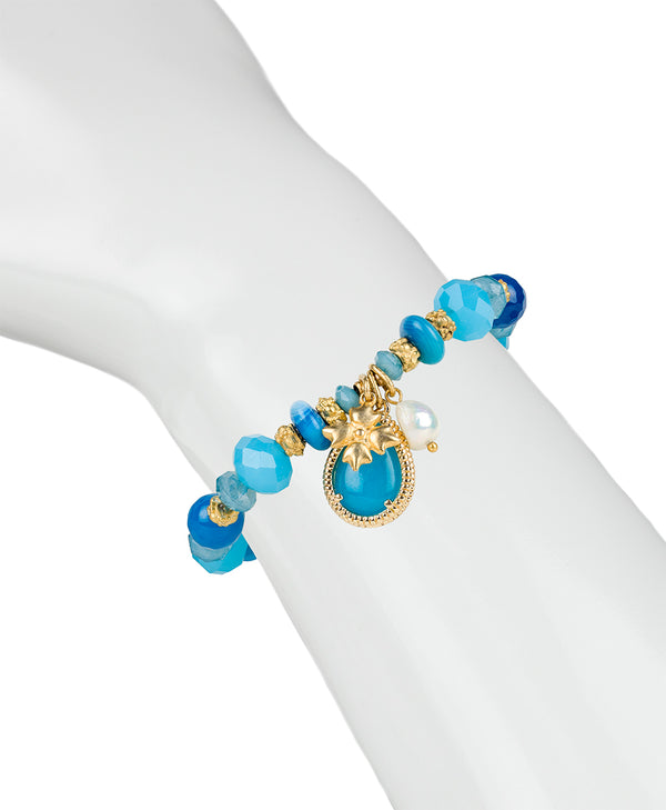 Patricia Nash Stretch With Tear Drop Bracelet Eclectic Bead