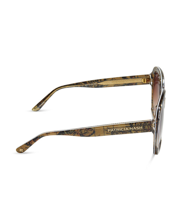 Patricia Nash Suzanne Sunglasses European Map Print