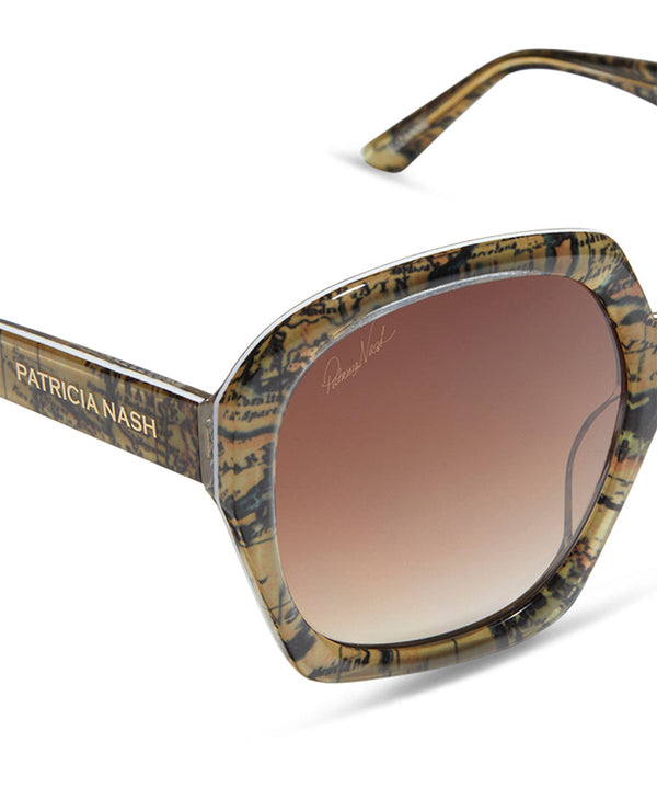 Patricia Nash Suzanne Sunglasses European Map Print
