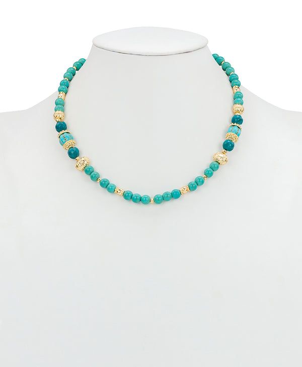 Patricia Nash Teal Bead Modular Necklace Eclectic Bead