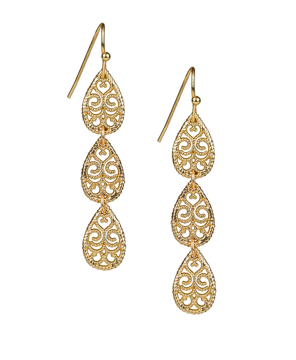patricia nash Tear Drop Wire Earrings Filigree and Flutter