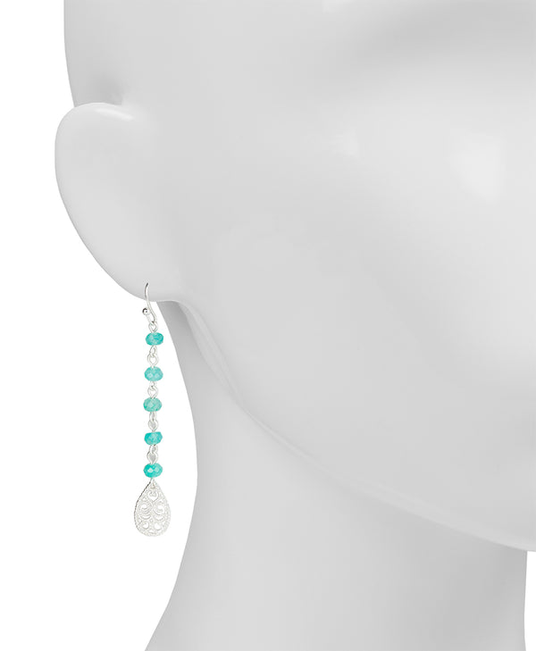 Patricia Nash Tear Drops On Beaded Chain Earrings Filigree And Flutter