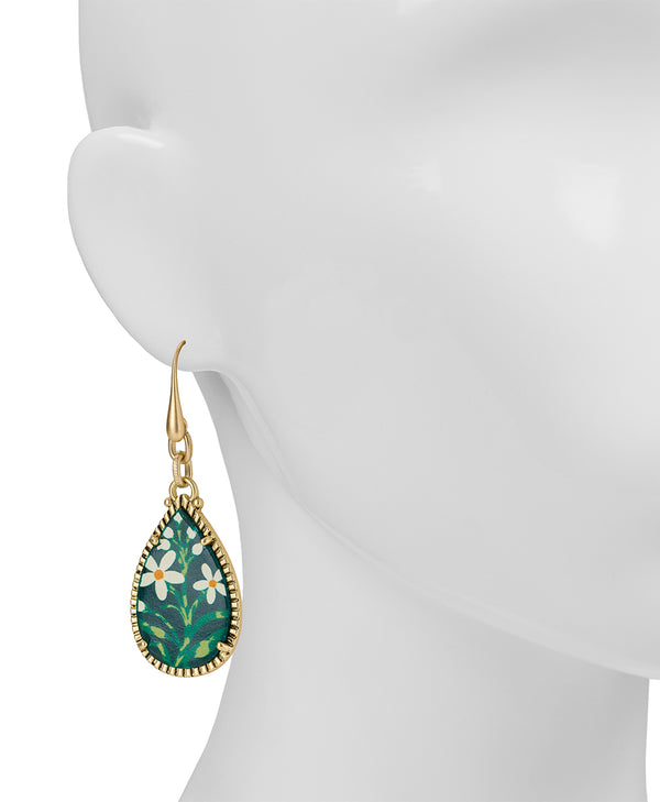 Patricia Nash Teardrop Earrings Leather Inset Collection