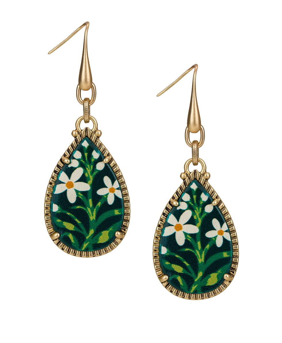 patricia nash Teardrop Earrings Leather Inset Collection