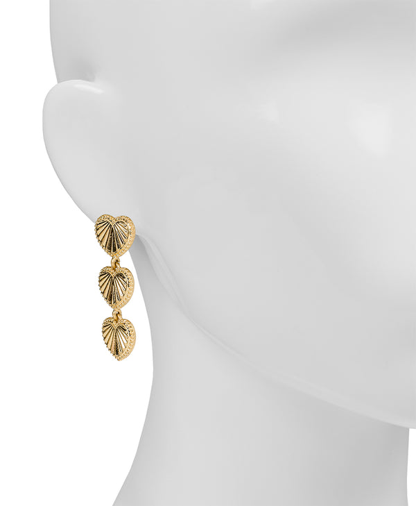 Patricia Nash Triple Heart Post Earrings Lovely Sparkle