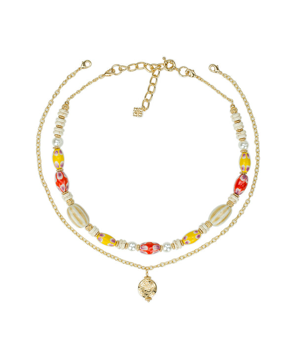 Patricia Nash Two Strand Modular Necklace Ceramic Bead