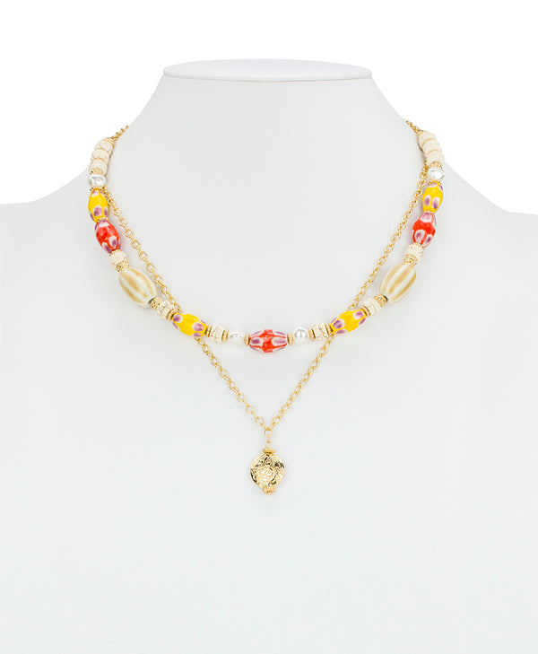 Patricia Nash Two Strand Modular Necklace Ceramic Bead