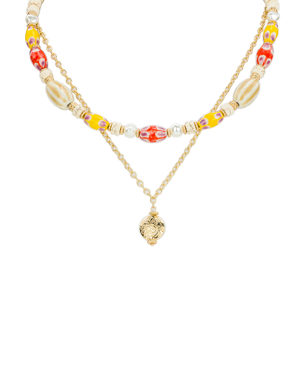 patricia nash Two Strand Modular Necklace Ceramic Bead