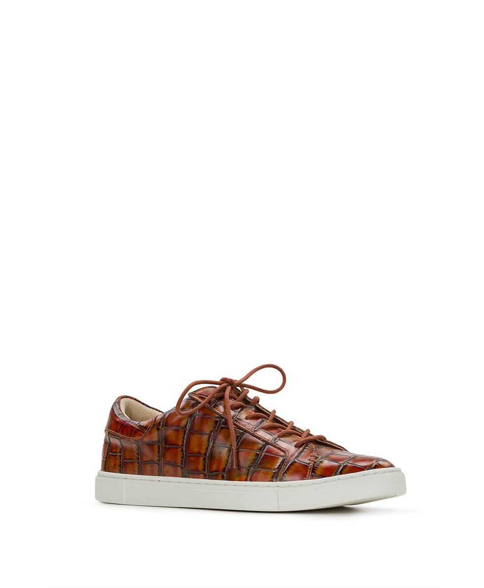 patricia nash Uma Sneaker Vintage Distressed Croc Leather ‑ Autumn