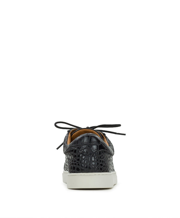 Patricia Nash Uma Sneaker Vintage Distressed Croc Leather ‑ Black