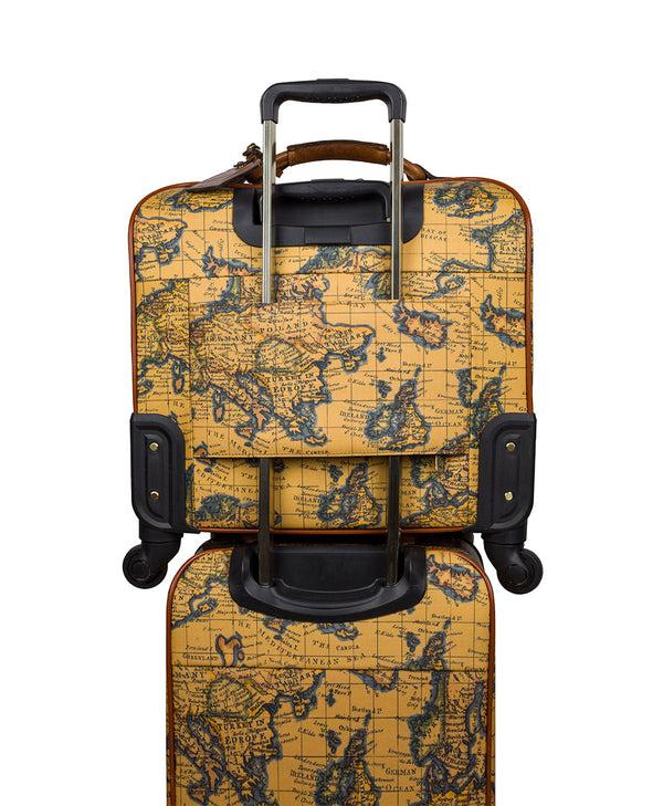 Patricia Nash Velino Trolley Patina Coated Linen Canvas — European Map Print