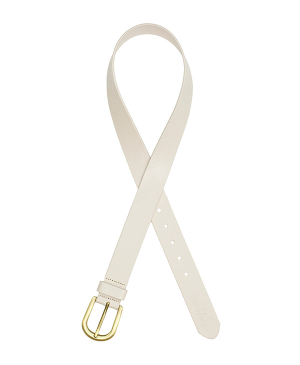 Patricia Nash Vietri Belt Vintage Distressed Leather ‑ Chalk White