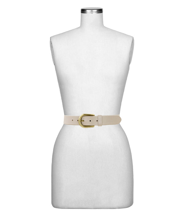 Patricia Nash Vietri Belt Vintage Distressed Leather ‑ Chalk White