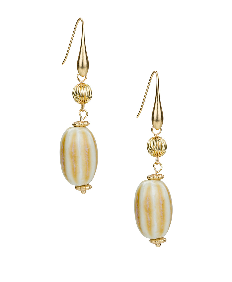patricia nash White Textured Bead Drop Earrings Ceramic Bead