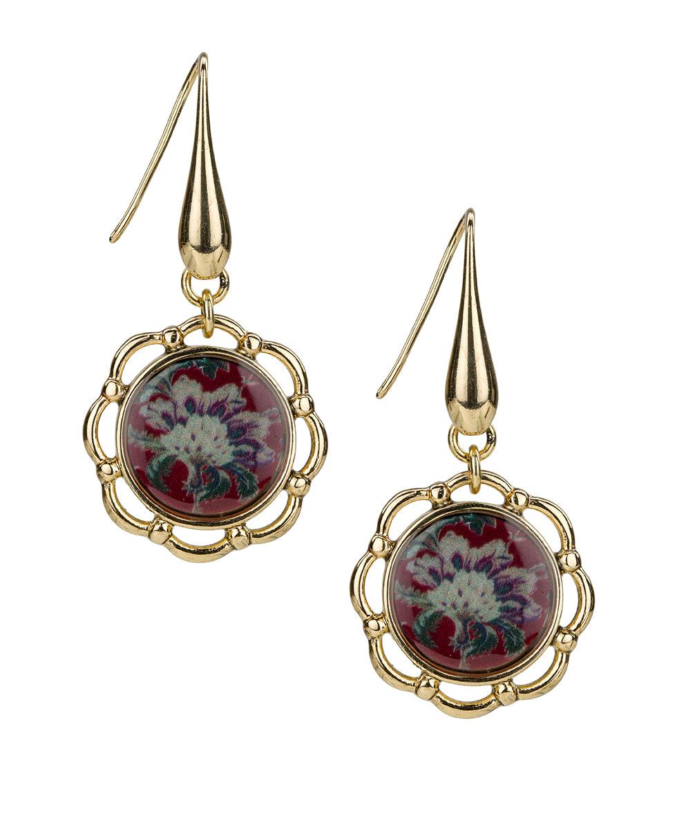 patricia nash Wire Drop Earrings European Floral Tapestry