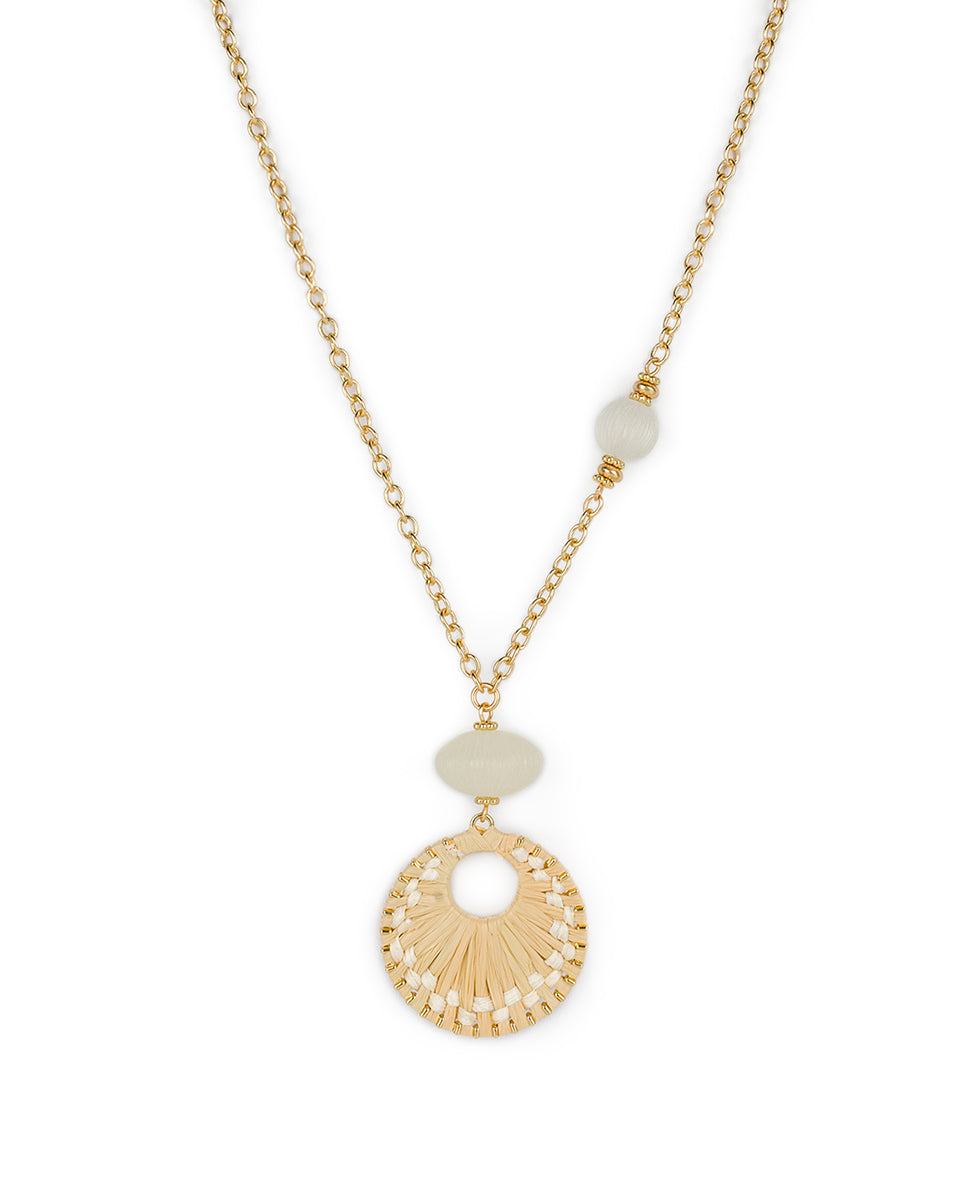 patricia nash Wrapped Ring Pendant Necklace Raffia Wrapped