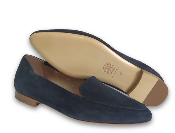 Patrizio Dolci Ballerina Suede Navy
