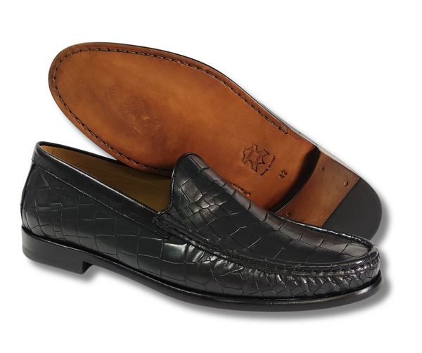 Patrizio Dolci Moccasin Leo Black