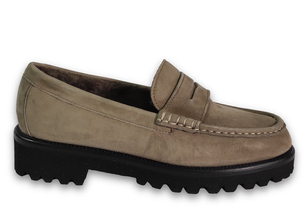 Patrizio Dolci Moccassin Greta Taupe&Fur