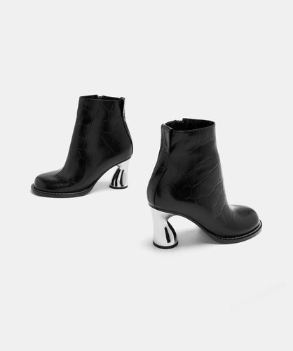Paul Andrew DISK ZIP BOOTIE ANKLE BOOT Black