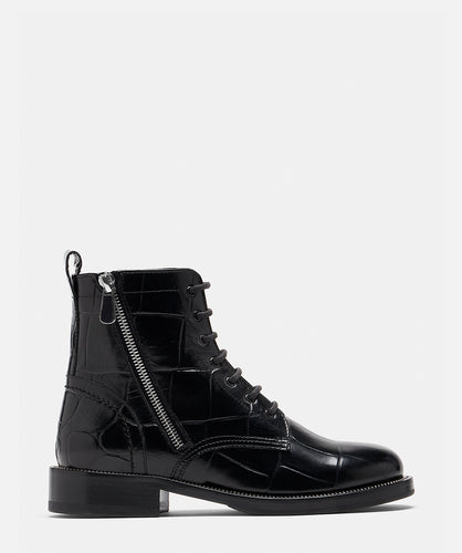 paul andrew MISTER ZIP LACE-UP COMBAT BOOT black