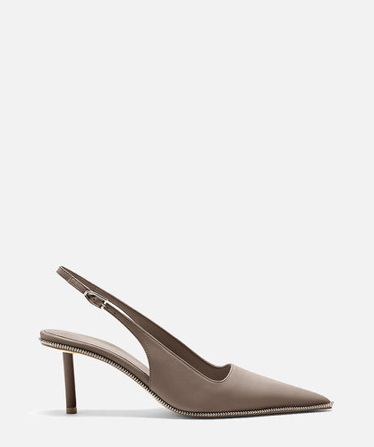paul andrew SPIKE ZIP SLING SLINGBACK earth