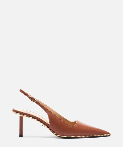 paul andrew SPIKE ZIP SLING SLINGBACK nutmeg