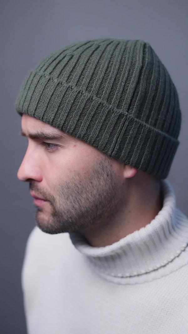 Paul James Heavyweight Merino Cashmere Ribbed Beanie