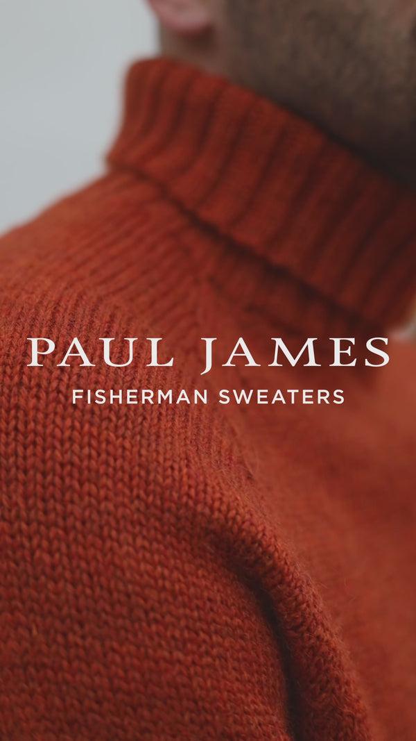 Paul James Mens British Wool Fishermans Roll Neck Jumper