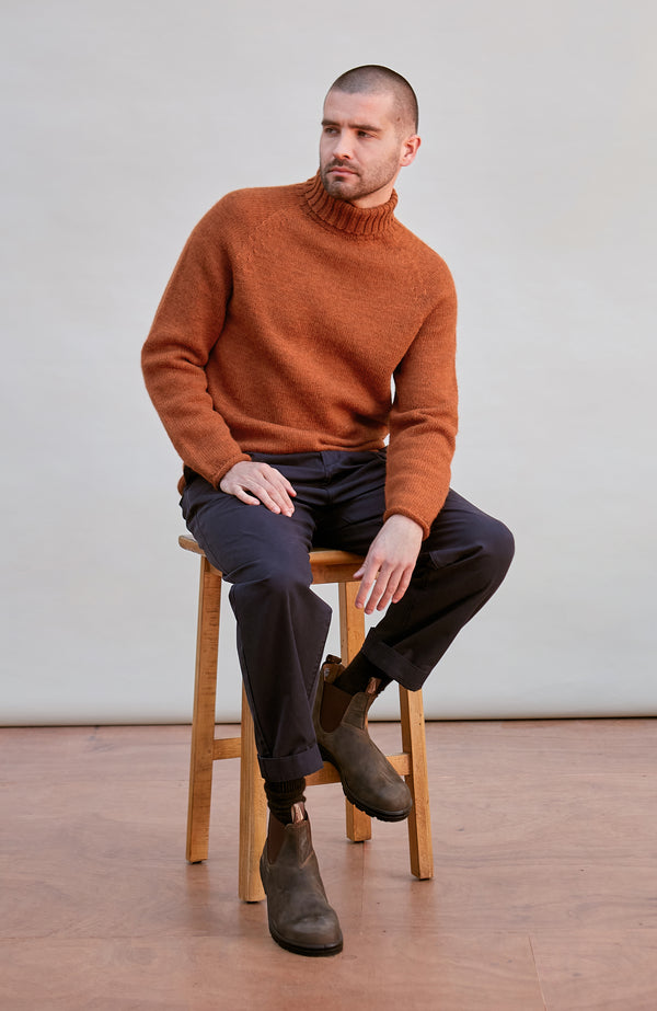 paul james Mens British Wool Fishermans Roll Neck Jumper